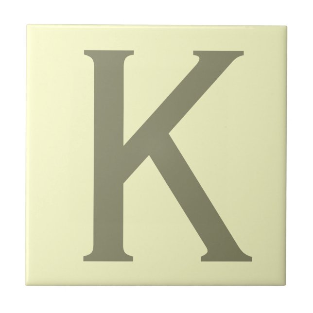 Monogram Minimalist Add Your Name Initial Modern Ceramic Tile (Front)