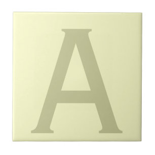 Monogram Minimalist Add Your Name Initial Modern Ceramic Tile