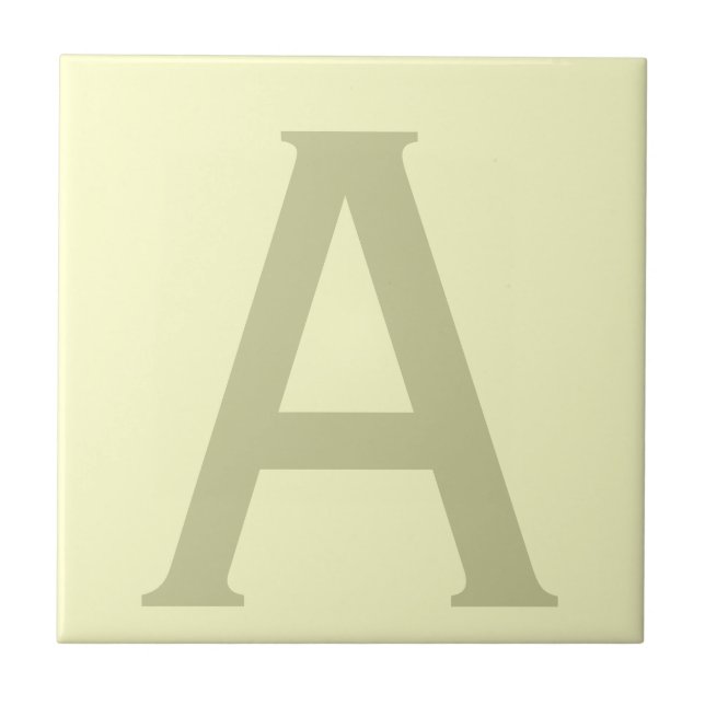 Monogram Minimalist Add Your Name Initial Modern Ceramic Tile (Front)