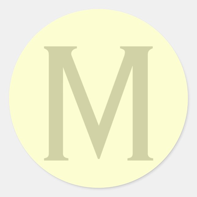 Monogram Minimalist Add Your Name Initial Modern Classic Round Sticker (Front)