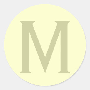 Monogram Minimalist Add Your Name Initial Modern Classic Round Sticker