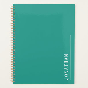 Monogram minimalist aqua planner