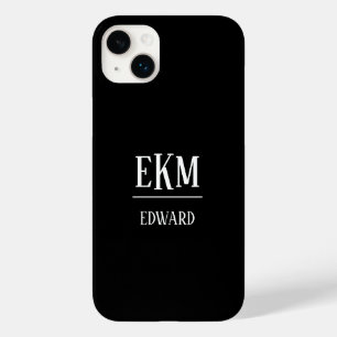Monogram Minimalist Black and White Case-Mate iPhone 14 Plus Case
