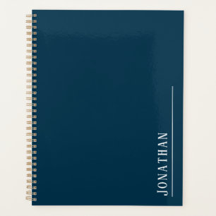 Monogram minimalist blue planner