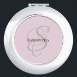 Monogram Minimalist Blush Pink Bridesmaid Gift  Compact Mirror<br><div class="desc">Beautiful,  minimalist and chic monogram compact mirror in blush - perfect gifts to ask or thank your entire bridal party to be on your side on your big day! Need any other gift options with these florals - please send me a message!</div>