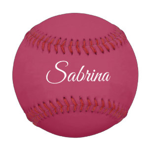 Monogram minimalist cherry rose pink baseball