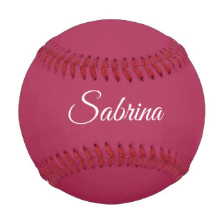 Monogram minimalist cherry rose pink baseball