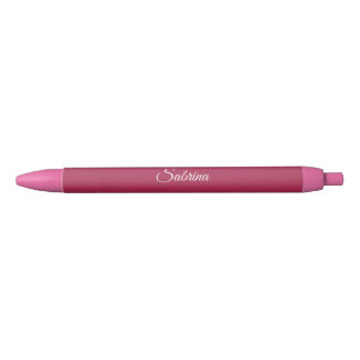 Monogram minimalist cherry rose pink black ink pen