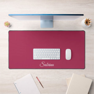 Monogram minimalist cherry rose pink desk mat