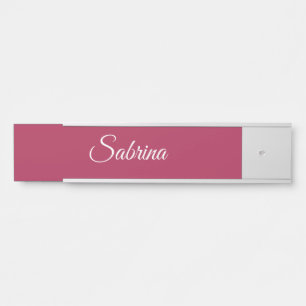 Monogram minimalist cherry rose pink door sign