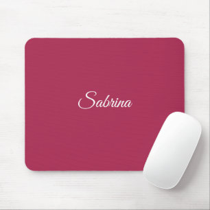 Monogram minimalist cherry rose pink mouse pad