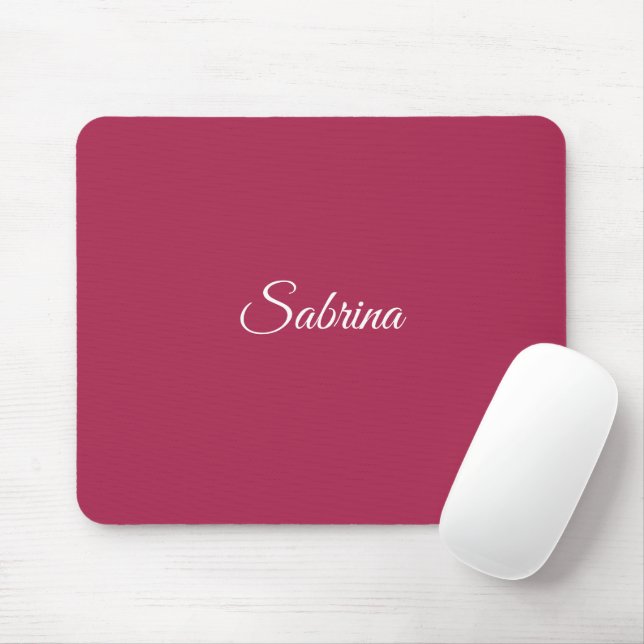 Monogram minimalist cherry rose pink mouse pad (With Mouse)