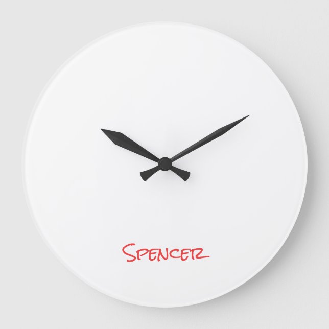 Monogram minimalist custom name  large clock (Front)