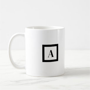 Monogram Minimalist  Letter A Black & White Coffee Mug