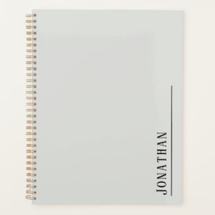 Monogram minimalist light grey planner