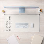 Monogram Minimalist Modern Beige Desk Mat<br><div class="desc">Desk Mat for business.</div>