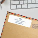 Monogram Minimalist Navy Blue Return Address Return Address Label<br><div class="desc">Monogram Minimalist Navy Blue Return Address label</div>