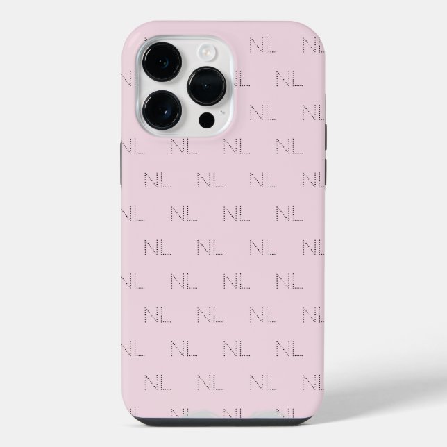 Monogram minimalist pattern iPhone case (Back)