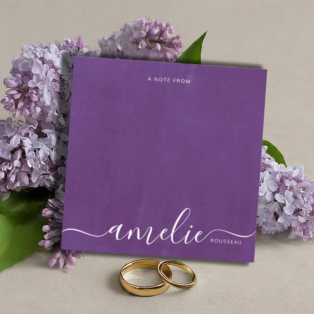 Monogram Minimalist Violet Distressed Card (Creator Uploaded)