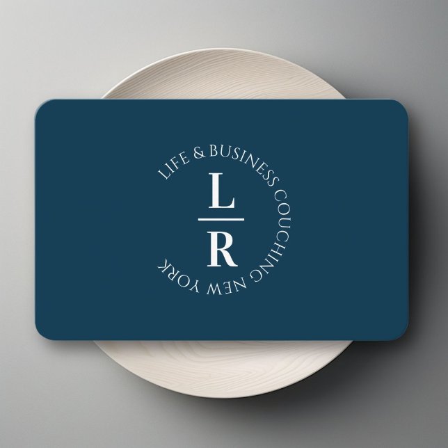 Monogram, minimalistic dark blue business card (Monogram, minimalistic dark blue business business card)