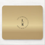 Monogram, minimalistic gold (Imitat) Mouse Pad<br><div class="desc">Minalistic,  modern,  monogram design,  gold (Imitat) .</div>
