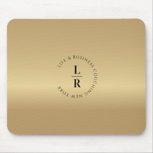 Monogram, minimalistic gold (Imitat) Mouse Pad