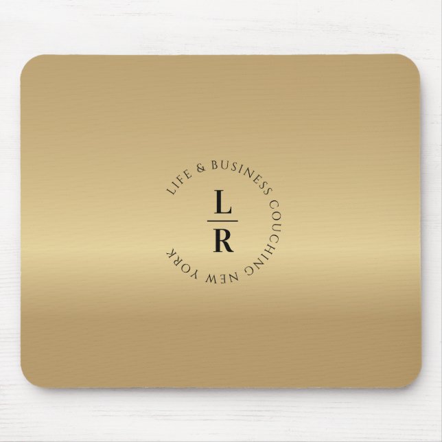 Monogram, minimalistic gold (Imitat) Mouse Pad (Front)