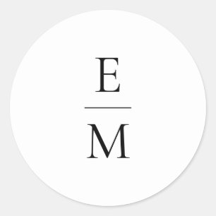 Monogram Minimalistic Wedding Sticker