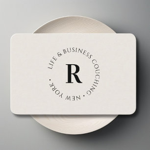 Monogram, Minimum Beige  Business Card