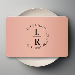 Monogram, Minimum Copper Gold Business Business Card