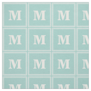 Monogram mint green stripes fabric