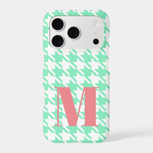 Monogram Mint White Pepita Houndstooth Pattern   (Back)