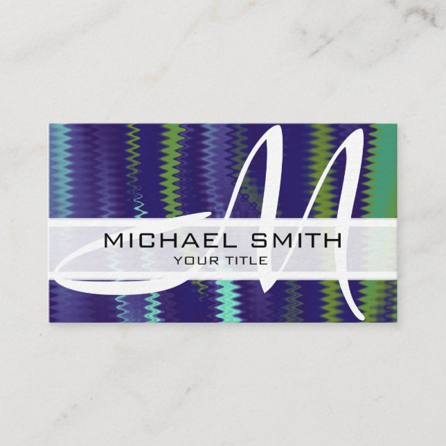 Monogram Modern Abstract Background #2 Business Card (Front)