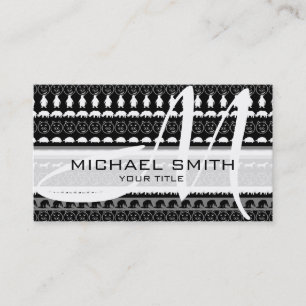 Monogram Modern Animals Pattern #2 Business Card