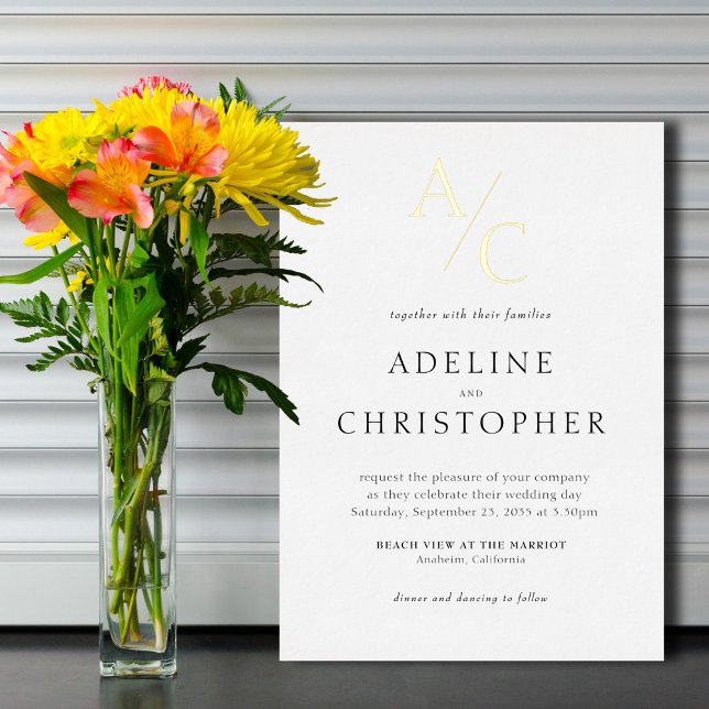 Monogram Modern Black White Gold (Creator Uploaded)