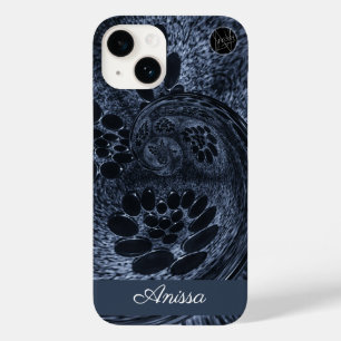Monogram Modern Blue Denim Swirl Plus Pro Max  Case-Mate iPhone 14 Case