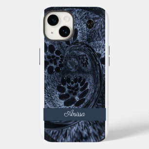 Monogram Modern Blue Denim Swirl Plus Pro Max iPhone 14 Case