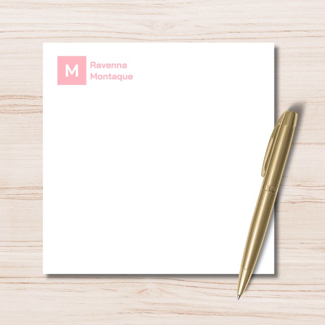 Monogram Modern Blush Pink Personalized Script  Card (Creator Uploaded)