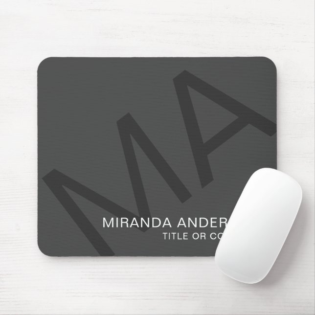 Monogram Modern Bold Typography Professional  Mouse Pad (With Mouse)