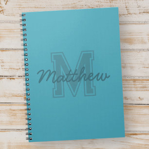 Monogram Modern Boy Preppy Back-To-School Homework Notebook