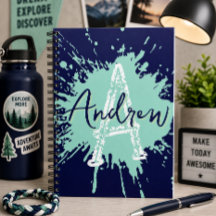 Monogram Modern Boy Preppy Back-To-School Notebook