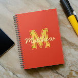 Monogram Modern Boy Preppy Back-To-School Notebook<br><div class="desc">Get ready for school! Add your monogram and name. Add the binder function on the spine. This design is timeless,  modern and preppy.</div>