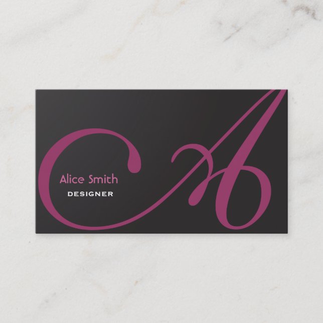 Monogram Modern Business Card (Front)