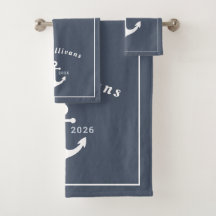 Monogram Modern Coastal Anchor Denim Blue White