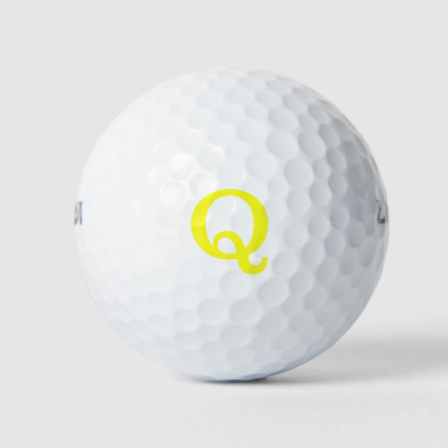 Monogram Modern Coloured Laser Lemon Golf Balls (Front)