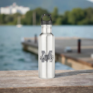 Monogram Modern Cool Grunge Add Your Name 710 Ml Water Bottle