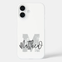 Monogram Modern Cool Grunge Add Your Name
