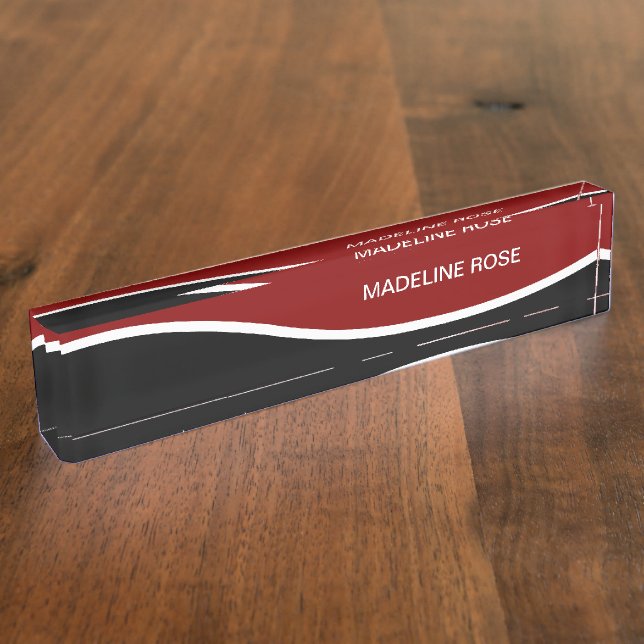 Monogram Modern Desk Plaque Executive Design Nameplate (Side)