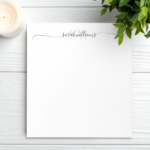 Monogram Modern Elegant Chic Script Name Notepad