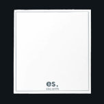 Monogram Modern Elegant Minimal Blue and White Notepad<br><div class="desc">Monogram Modern Elegant Minimal Blue and White Notepad</div>
